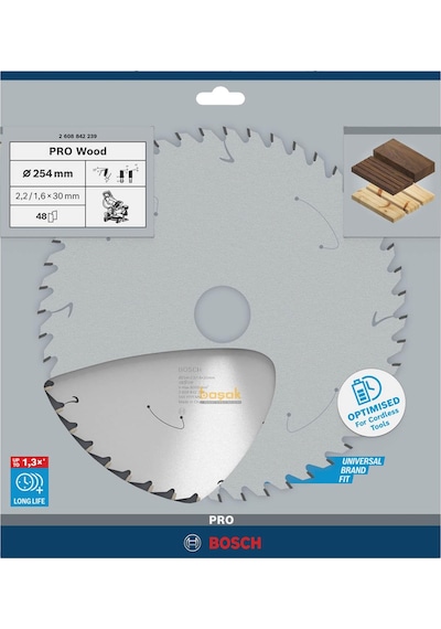 Bosch Pro 254x30 Mm 48 Diş Akülü Ahşap Daire Testere 2608842239