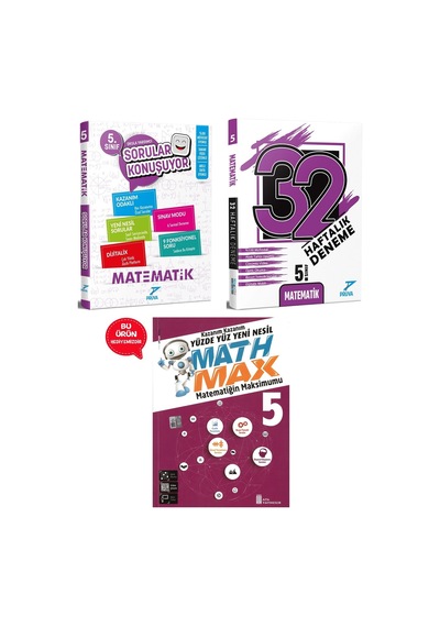 5.sınıf Pruva Matematik Soru Bankası + 32 Hafta Denemeleri Hediyeli