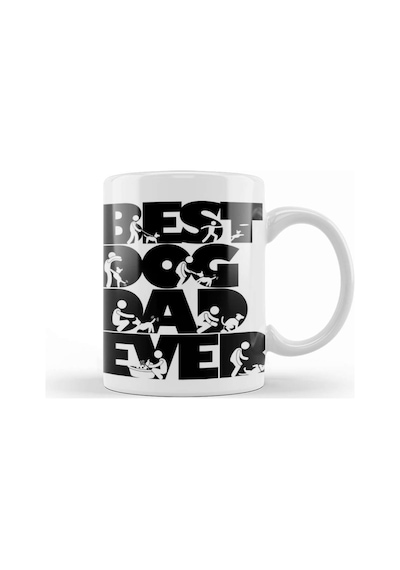 Best Dog Dad Ever Cool Gift Kupa Bardak Porselen Karışık