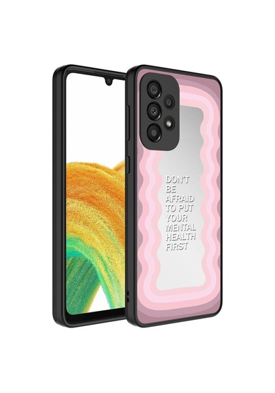Samsung Galaxy Uyumlu A33 5g Kılıf Aynalı Desenli Kamera Korumalı Parlak Mirror Kapak