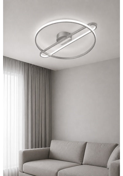 Alora Led Plafonyer Avize Beyaz Işık Gri