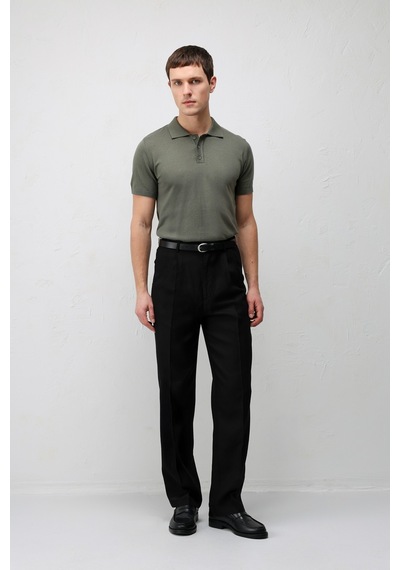 Antioch Comfort Slim Polo Yaka Erkek Triko T-shirt Haki