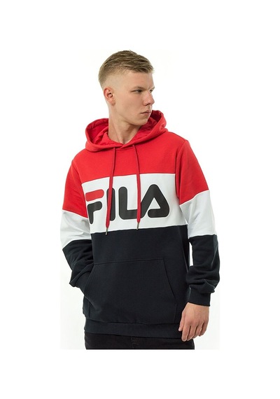 Bordo Fila Erkek Kapşonlu Sweatshirt Night Blocked 687001 Bordo