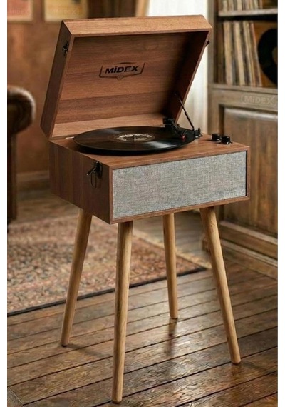 Mtx-1290 Nostaljik Ayaklı Pikap Plak Çalar, Şarjlı, 3 Devirli, Bluetoothlu, Ahşap Diğer