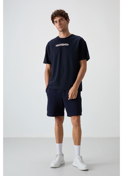 Air Jones Tommy Life Lacivert Pamuklu Kalın Yüzeyi Dokulu Oversize Fit Baskılı Erkek T-shirt - 88365 Lacivert Air Jones Tommy Life Lacivert Pamuklu Kalın Yüzeyi Dokulu Oversize Fit Baskılı Erkek T-shirt - 88365 Lacivert