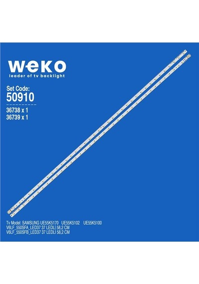 Samsung Uyumlu Ue55k5100 55'' İnç 2 Adet Tv Led Bar Tvnizi Açıp İçindeki Led Barla Birebir Aynısı Olduğunu Görmeden Almayınız. Sonrasında İade Almamaktayız.