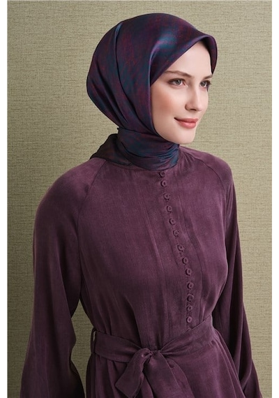 Armine Saf İpek Twill Eşarp 9628d 05 Koyu Mürdüm Mor