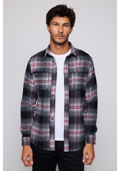 Tudors Erkek Slim Fit Dar Kesim Uzun Kollu Kareli Çift Cepli Kışlık Oduncu Gömlek-29393 Çok Renkli Tudors Erkek Slim Fit Dar Kesim Uzun Kollu Kareli Çift Cepli Kışlık Oduncu Gömlek-29393 Çok Renkli