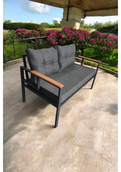 Pimango Pi Elize Tekli Bahçe Balkon Mobilyası 2'li 60 x 120 CM Antrasit