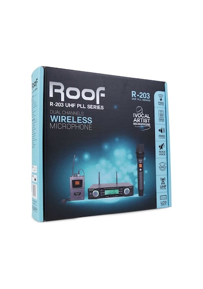 Roof Uhf Dijital Kontrol Kablosuz Telsiz 2 Yaka Mikrofonu R-203