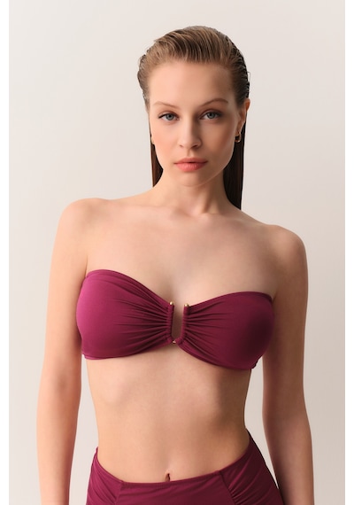 Suwen Metal Aksesuarlı Straplez Bikini Üst Sbn26540c1283 Bordo