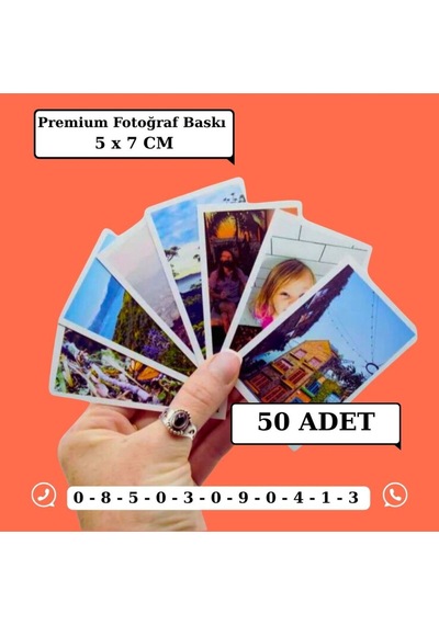 Kişiye Özel Premium Fotoğraf Baskısı 5x7 Cm 50 Adet