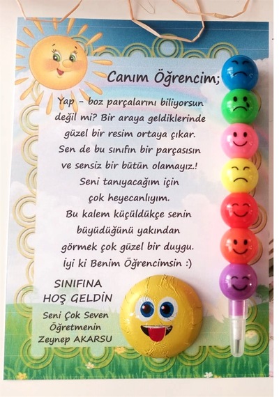 Farklı Market Öğretmen Öğrenci Hediyesi Hoş Geldin 7 Adet