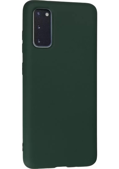 Newface Samsung Galaxy S20 Kılıf Nano İçi Kadife Silikon - Koyu Yeşil