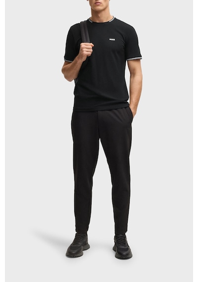 Boss Streç Pamuklu Regular Fit Bisiklet Yaka T Shirt Erkek T Shirt 50521245 001 Siyah