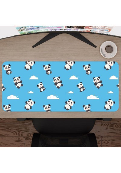 Panda Oyuncu Gaming Mouse Pad Kauçuk Kaymaz Taban Mousepad V1, 70x30 Xl