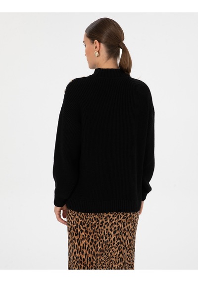 Pierre Cardin Kadın Siyah Kazak /triko 50316342-vr046 Siyah