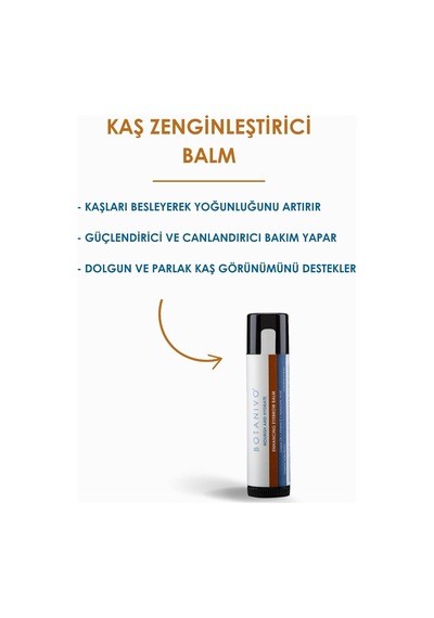 Botanivo Kaş Zenginleştirici & Besleyici Balm / Güçlü, Canlı, Dolgun Kaşlar / Organik İçerikli / 5 Ml Stick