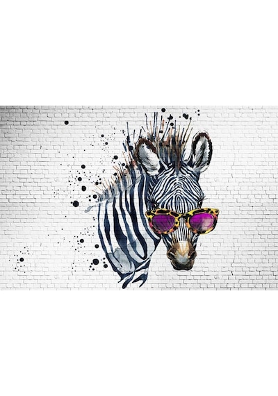 3 Boyutlu Taş Duvar Zebra Desen Duvar Kağıdı