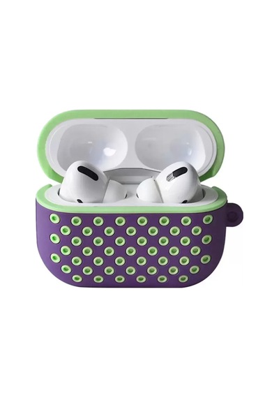 Newface Apple Airpods Uyumlu Pro 2 2.nesil Spor Delikli Kılıf - Lila-yeşil
