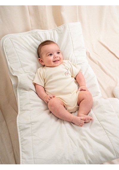 Kidaxi Kd43308.Nakışlı Erkek Çıtçıtlı Body 0-1/1-3/3-6/6-9ay Ekru