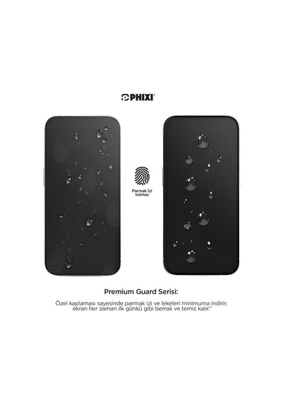 Phixi Premium Guard Parlak Cam Ekran Koruyucu Apple Uyumlu iPhone 13 Pro Antistatik, Su Tutmaz, Tam Kaplama