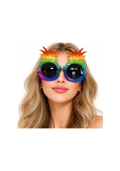 Bfs Tropikal Ananas Tasarımlı Renkli Hawaii Parti Gözlüğü Standart