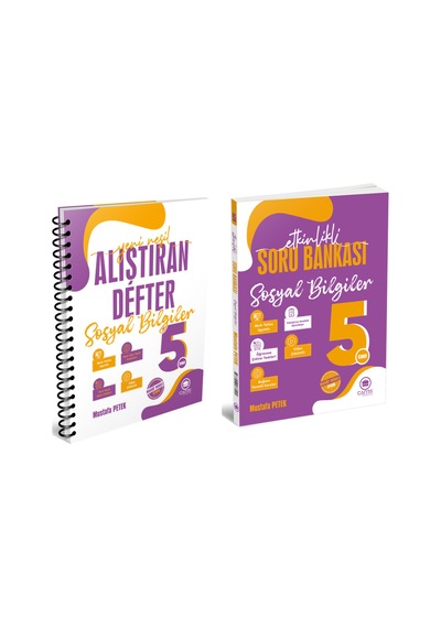 Çanta 5. Sınıf Sosyal Bilgiler Alıştıran Defter + Etkinlikli Kazanım Soru Bankası Seti Çanta Yayınları