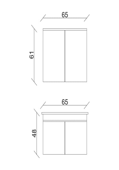 Sözcan Mobilya Yıldız Takım Asma Alt + Aynalı Üst + Lavabo Beyaz 65 CM