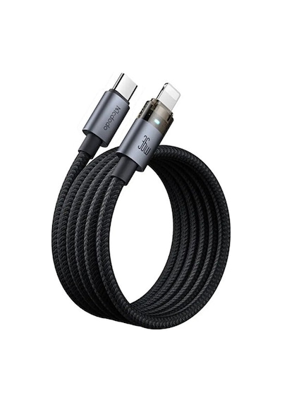 Mcdodo CA-6940 1.2 M Type-C To Lightning 36 W  Şeffaf Işıklı Kablo