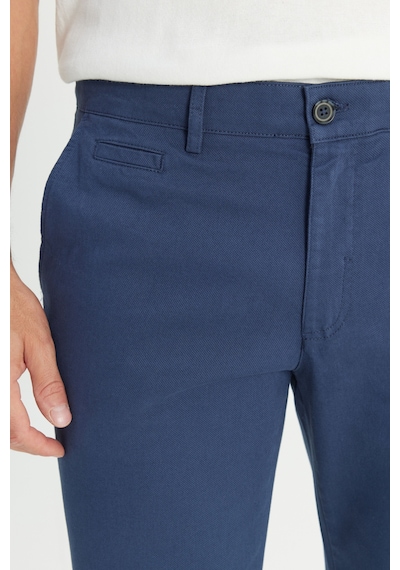 AC&Co / Altınyıldız Classics Erkek Indıgo Pamuklu Comfort Fit Rahat Kesim Yan Cepli Armürlü Esnek Pantolon İndigo