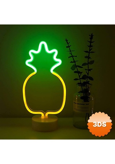 Ananas Neon Led Lamba 16x32.5 Cm Tropikal Tasarım