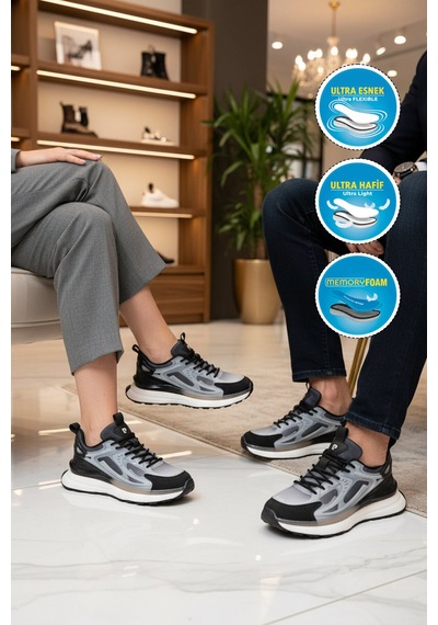 Pierre Cardin Gri Siyah Fileli Hafif Esnek Hafızalı Taban Unisex Spor Ayakkabı Pcı-10106 G Gri-siyah Pierre Cardin Gri Siyah Fileli Hafif Esnek Hafızalı Taban Unisex Spor Ayakkabı Pcı-10106 G Gri-siyah