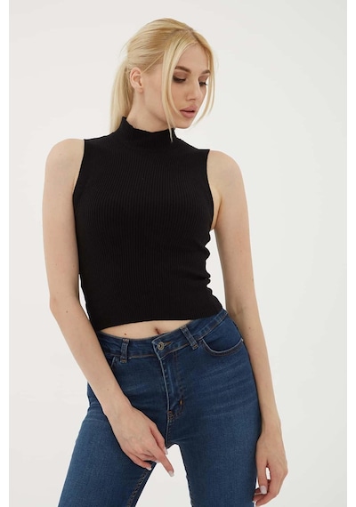 Fashion Friends 23k0064k1 Kadın Yarım Balıkçı Triko Bluz 23K0064K1-R1534 Siyah