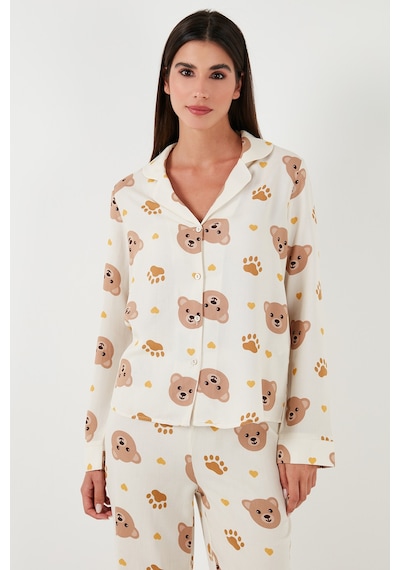 Lela Reguar Fit Yumuşak Dokulu Bayan Pijama Takımı 611Pt288Y Bej