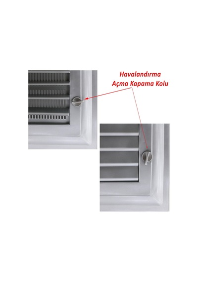 Menfez Banyo Wc Tuvalet Havalandırma Plastik Panjur Gri 45x65 Cm