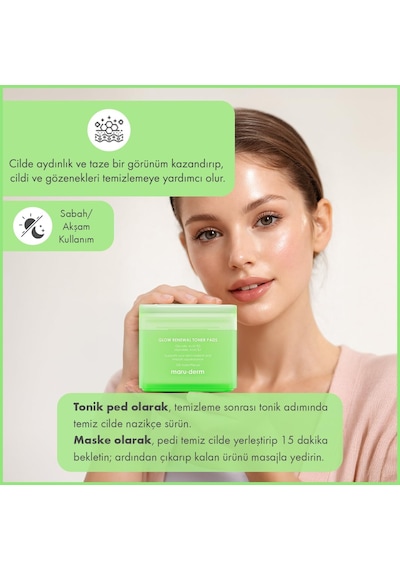 Maruderm Sıkılaştırıcı Ve Yenileyici Hidrojel Tonik Ped 100 Adet - Glikolik Asit %5, Mandelic Acid %1