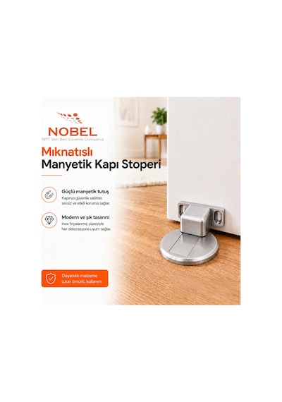 Manyetik Mıknatıslı Kapı Stoperi İnox Vidalı
