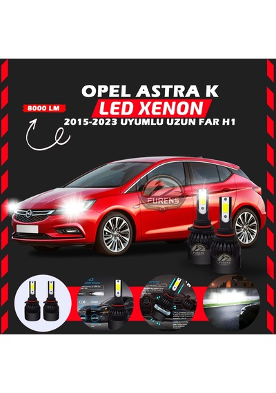 Opel Astra K 2015-2023 Uzun Far Uyumlu Şimşek Etkili Led Xenon Light Series H1