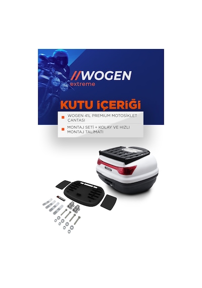 Wogen Wg41 Premium Arka Çanta 41 Litre Beyaz + Karbon Dizlik He Siyah
