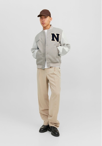 Jack & Jones Harf İşlemeli Bomber Ceket - College 12241559 Crockery Siyah