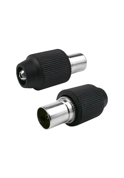 Powermaster Pm-9634 Siyah 60 Ohm Dişi Düz Tip Koaksiyel Kablo Konnektörü Tv Anten Fişi 100 Adet