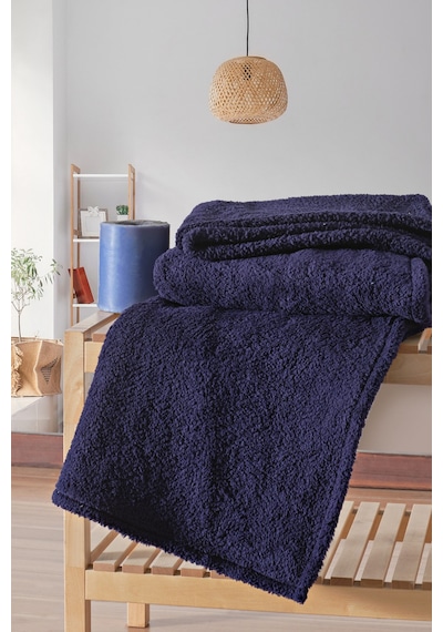 Wellsoft Tv Battaniyesi Peluş Polar Ultra Yumuşak Battaniye 140x170 Cm Lacivert