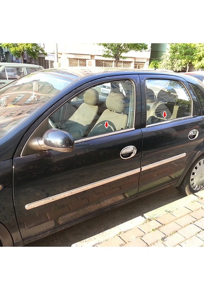 Opel Corsa C Krom Cam Çıtası Tk 2000-2006 4Prç Paslanmaz Çelik N11.5