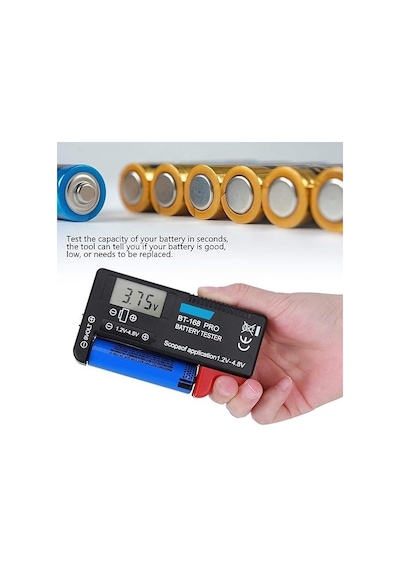 Sanec Bt-168 Ekranlı Pil Voltaj Kapasite Test Cihazı 1.2v-4.8v Ve 9v