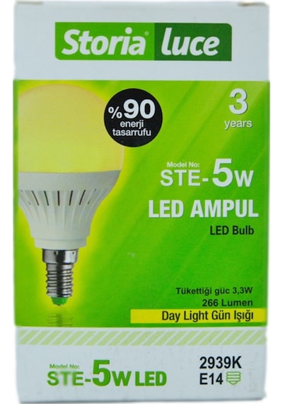 Storia Luce 5W 220-240V 266Lm 3000K E14 Led Buji Ampul