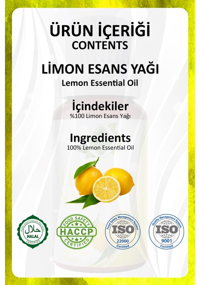 Limon Yağı Lemon Essential Oil 10 Ml.