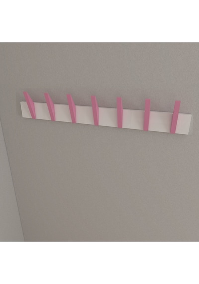 Hepsi3boyutlu Modern Duvar & Kapı Kanca Askılık - 7 Adet Pembe Kanca Askılık - Model No : 4 Pembe