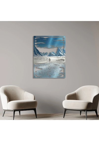 Sessiz Yolculuk Nihilist Penguen Ve Buzullar - Metal Tablo 68 X 90 Cm Çok Renkli