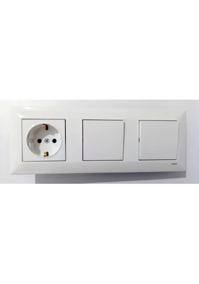 Viko Meridian Beyaz 3lü Set Anahtar + Anahtar + T. Priz